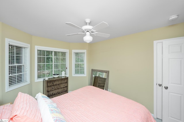 bedroom with ceiling fan