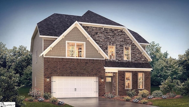 view of front of property featuring a garage