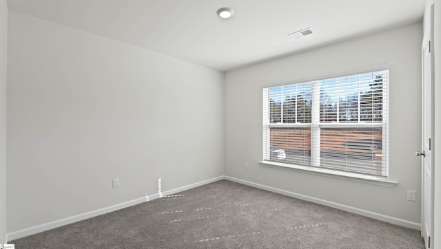 view of carpeted spare room