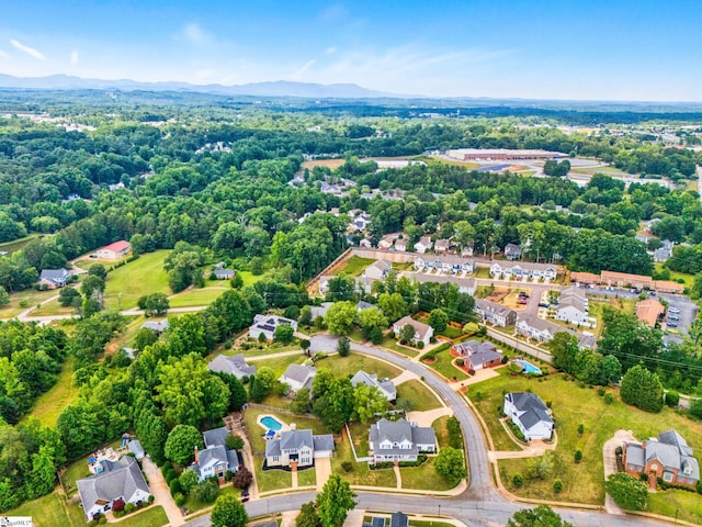 aerial view featuring a mountain view