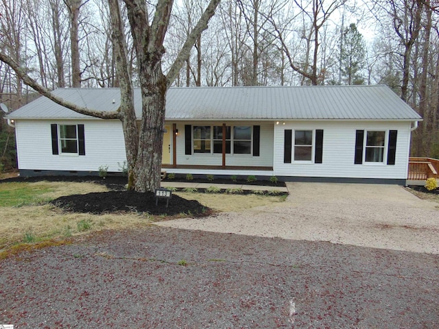 view of single story home