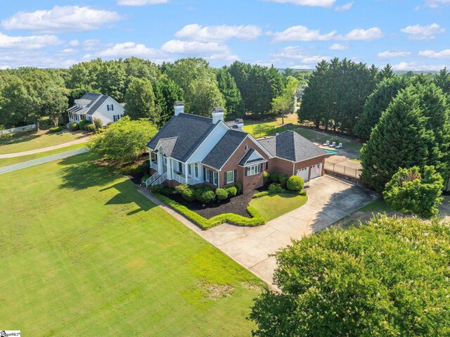 view of front of house featuring a front yard and a porch