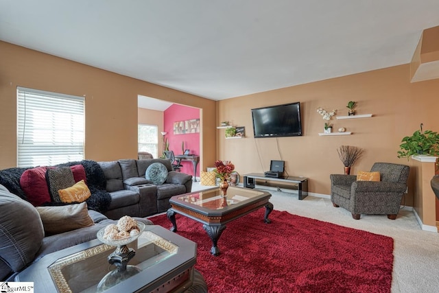 view of carpeted living room