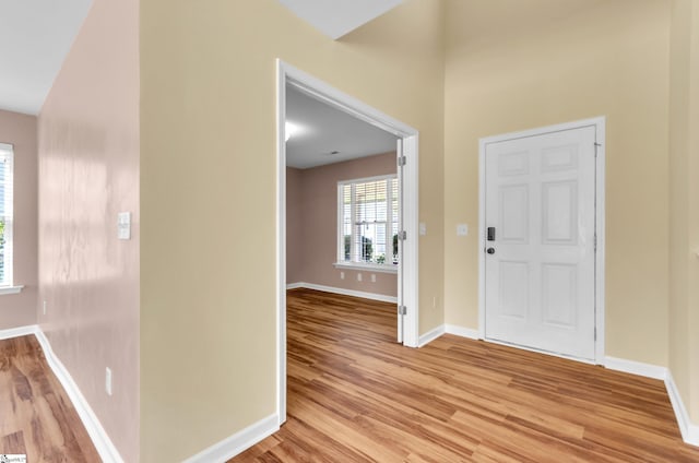 foyer featuring light hardwood / wood-style flooring