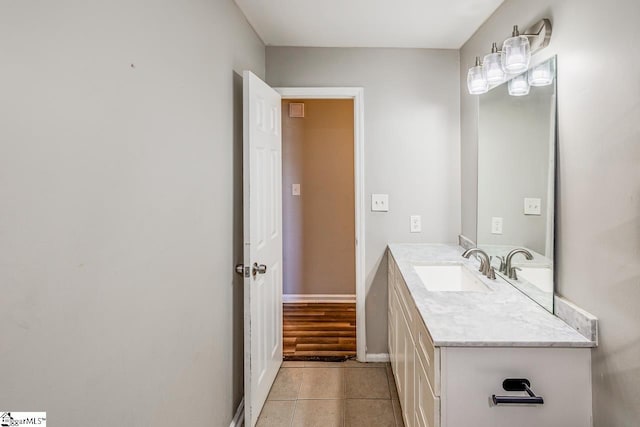 bathroom featuring vanity and tile patterned floors