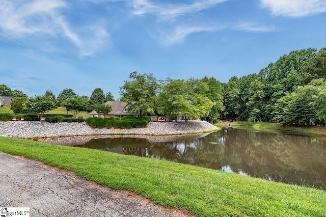 surrounding community with a water view