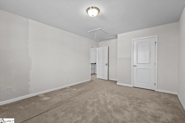 unfurnished bedroom with light carpet