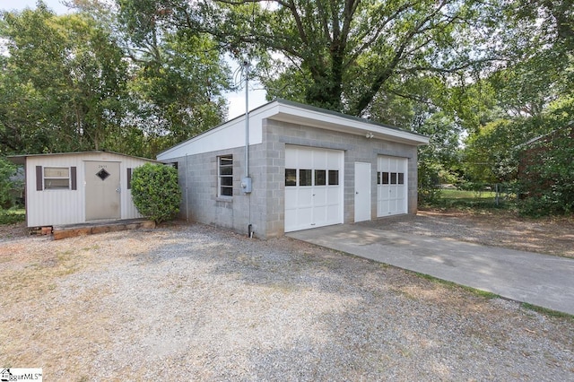 view of garage