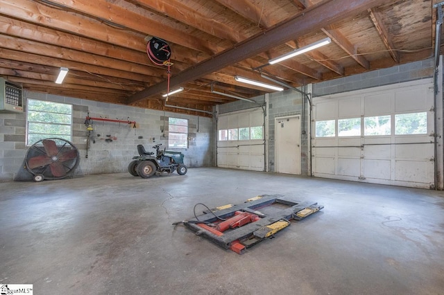 view of garage