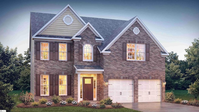 view of front facade featuring a garage