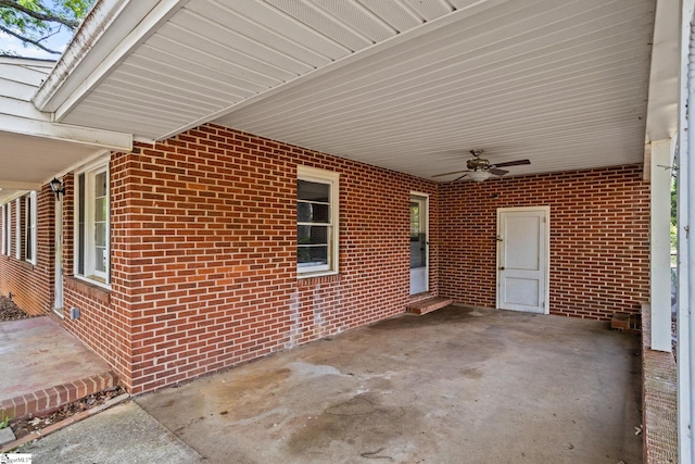 view of patio / terrace with ceiling fan