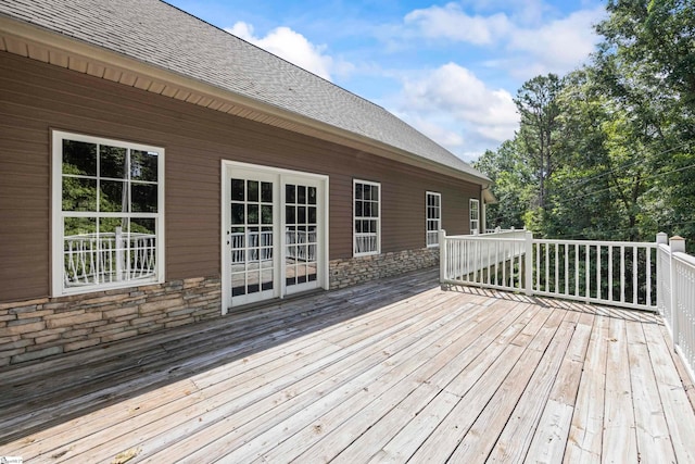 deck featuring french doors