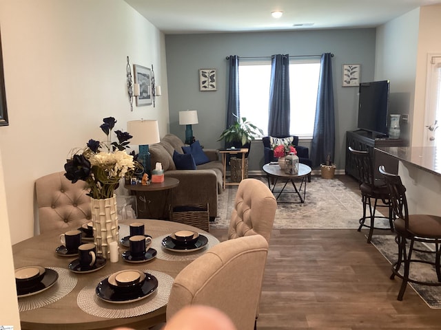 living room featuring hardwood / wood-style flooring