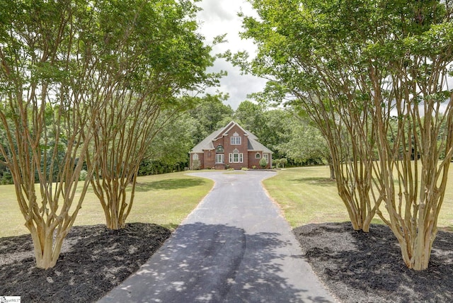 view of front of home featuring a front yard