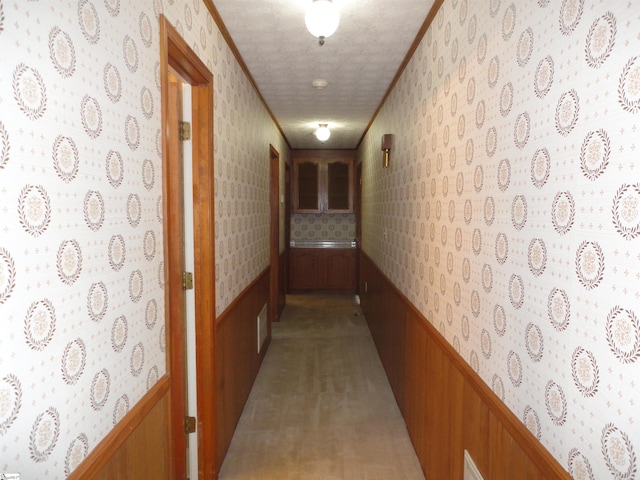 corridor with ornamental molding