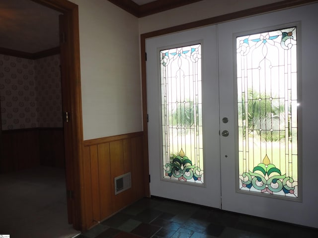 doorway to outside featuring french doors