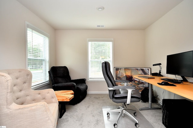 office area with carpet floors