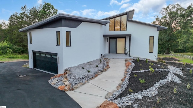 contemporary house with a garage