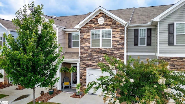 view of front of house with a garage