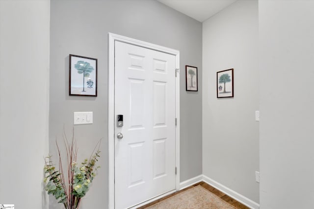 foyer with hardwood / wood-style flooring