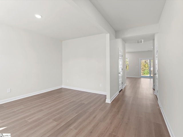 hall featuring light wood-type flooring