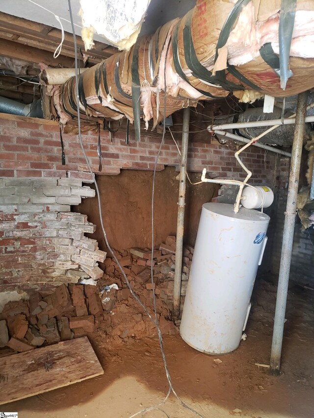 utility room featuring gas water heater