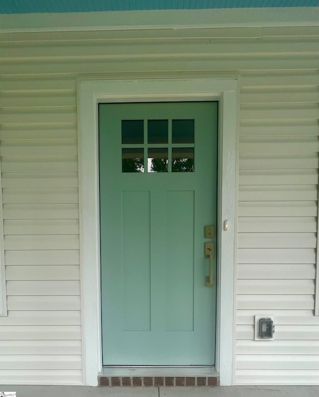 view of doorway to property