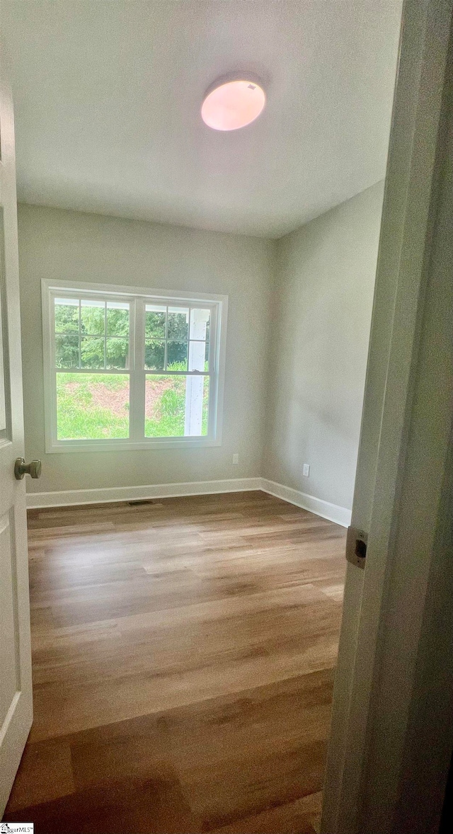 empty room featuring light hardwood / wood-style floors