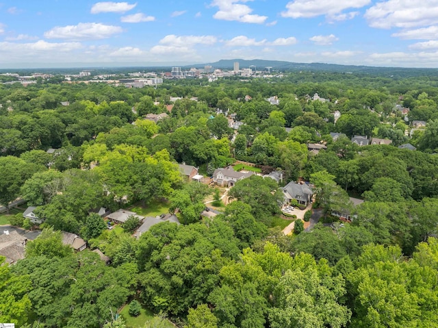 bird's eye view with a view of trees