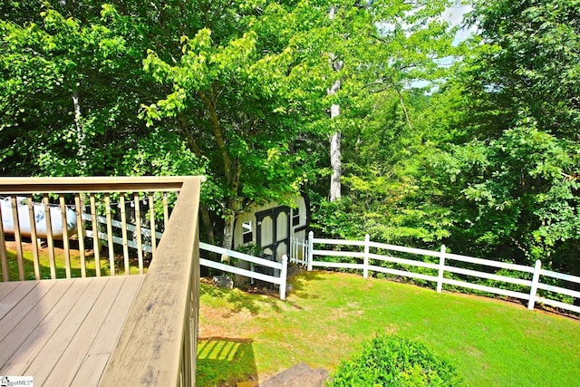 view of yard featuring a deck