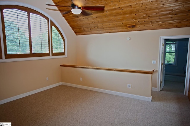 302 Meadowlark Ln, Seneca, SC 29672 - unfurnished room featuring baseboards, a ceiling fan, carpet flooring, and vaulted ceiling