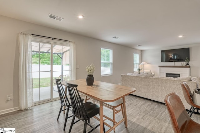 dining area featuring light hardwood / wood-style flooring