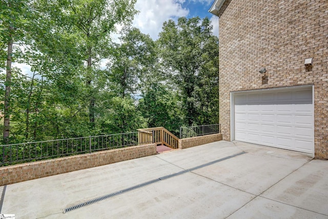 view of garage