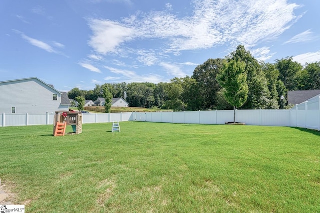 view of yard featuring a playground