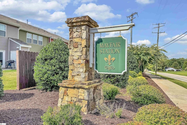 view of community sign