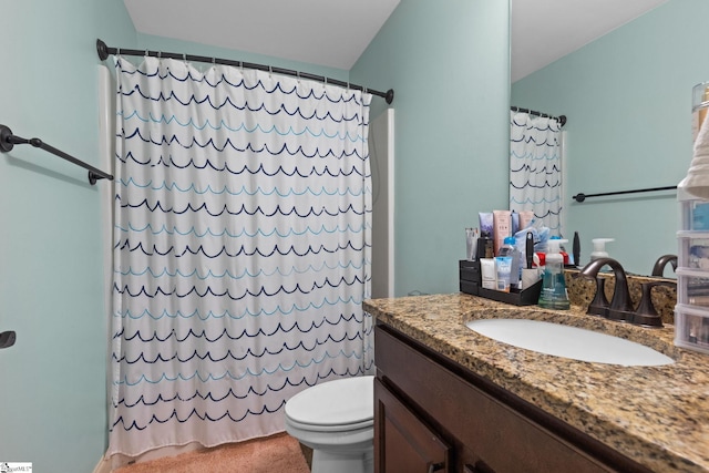 bathroom with toilet and vanity