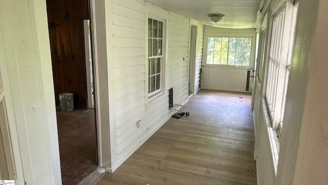 hall featuring wood-type flooring