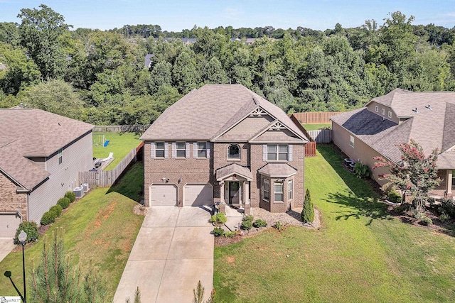 view of front of property with a front lawn