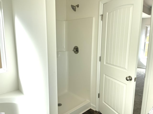 bathroom featuring a shower