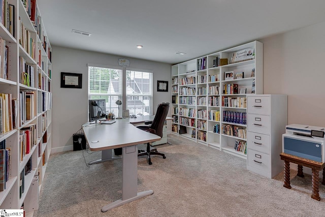 office space with light carpet