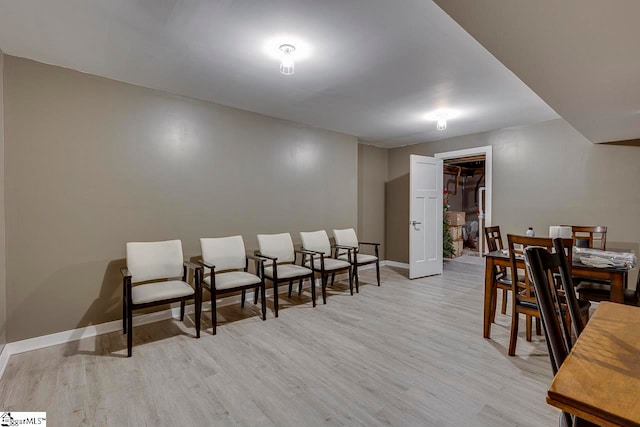 interior space with light hardwood / wood-style floors