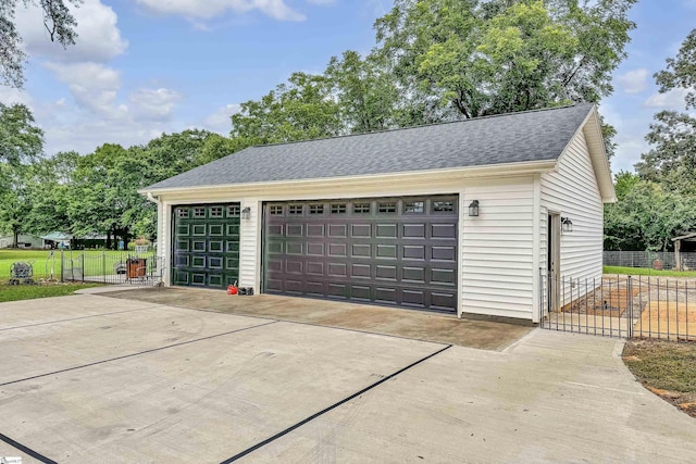 view of garage