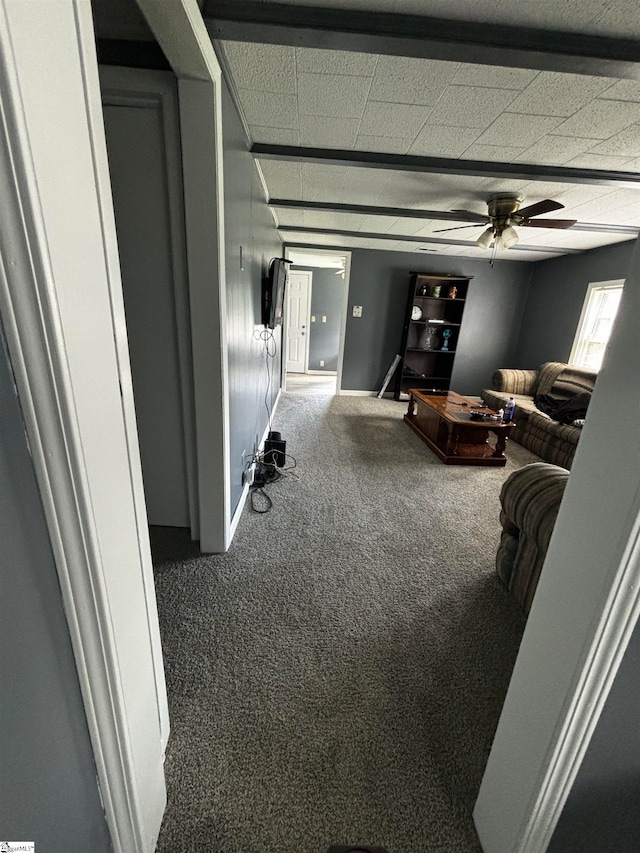 hallway with carpet