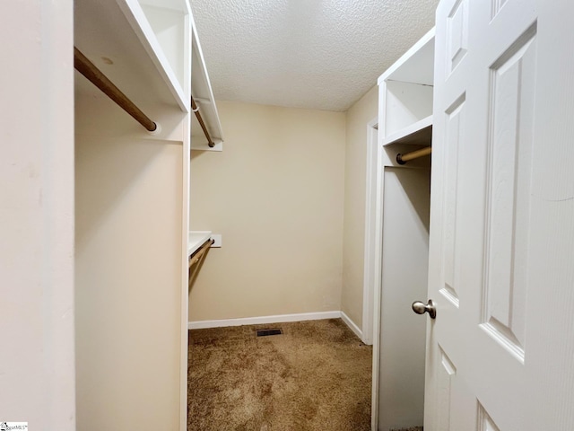 spacious closet featuring visible vents and carpet