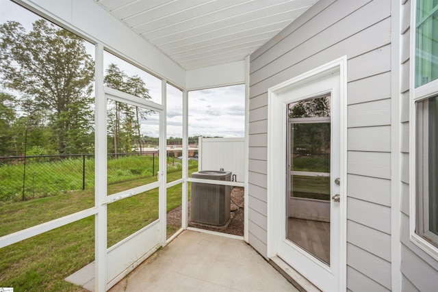 view of unfurnished sunroom