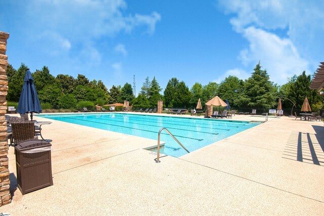 view of pool with a patio area