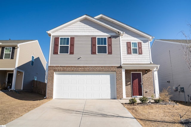 view of front of house with a garage