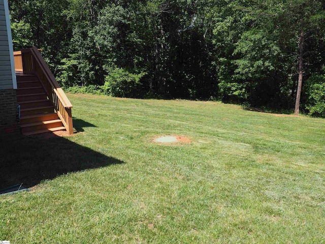 view of yard with stairs