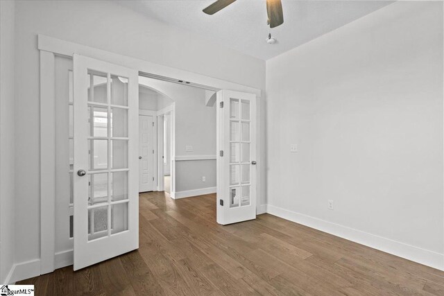 18 Double Crest Dr Lot 5, Taylors, SC 29685 - unfurnished room featuring ceiling fan, french doors, and wood-type flooring