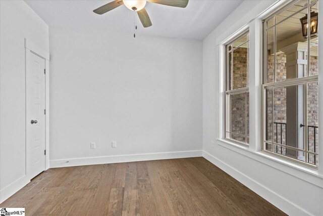 18 Double Crest Dr Lot 5, Taylors, SC 29685 - unfurnished room with ceiling fan, plenty of natural light, and wood-type flooring
